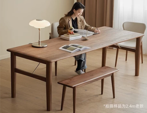 朴愫木作客厅大长书桌子工作台实木办公桌板家...