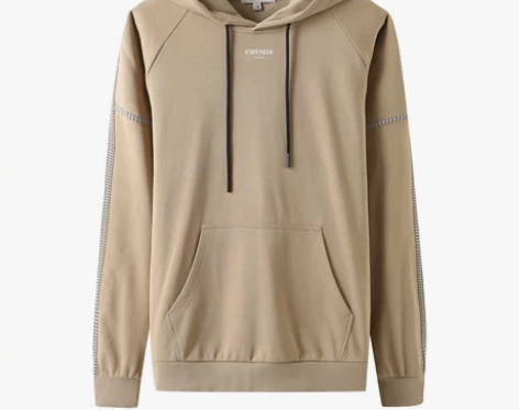 商场同款马克华菲卫衣男士春秋格纹拼接卡其色...