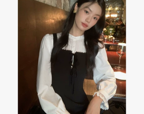 pusumede 法式方领吊带连衣裙气质花...