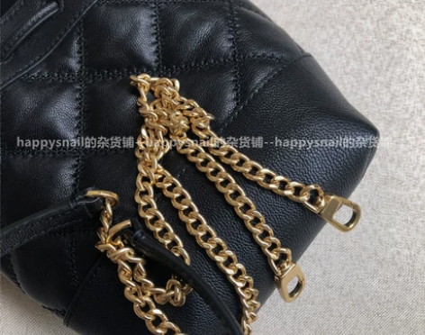 超值：羊皮菱格绗缝迷你水桶包，单肩斜挎手提...