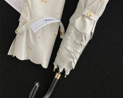 wpc全新未拆封日本防晒伞遮阳伞蝴蝶结米白...