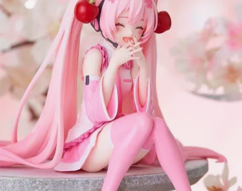 樱花初音未来手办MIKU泡面车载机箱桌面摆...