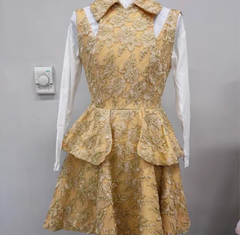 服装设计课纯手工制作成衣连衣裙，感兴趣的兄...