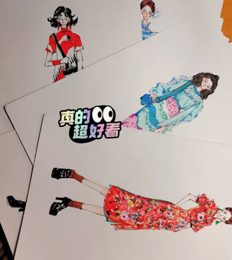 服装效果图手绘 服装插画  简约风总共三十...