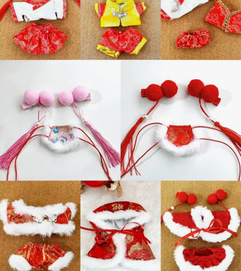 现货10cm娃衣冬装毛衣斗篷连体衣可爱换装...