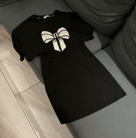 yyfs蝴蝶结减龄收腰连衣裙显瘦A字裙，太...