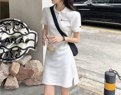 日版本冠军polo领连衣裙女夏季2024新...
