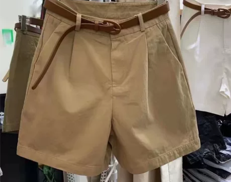 棉外穿短裤女2024夏装韩版新款宽松显瘦高...