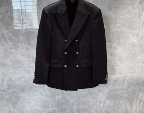 秋冬新款潮流英伦风双排扣西装男士痞帅休闲高...