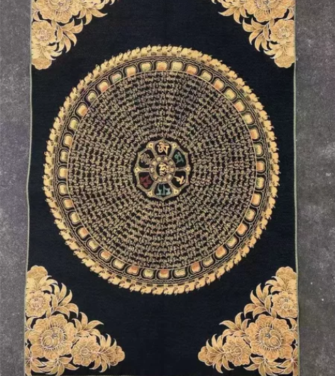 六字真言织锦绣刺绣装饰画挂画，全新 材质:...