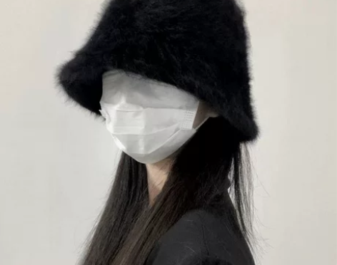 渔夫帽子女秋冬季2023新款兔毛绒水桶帽护...