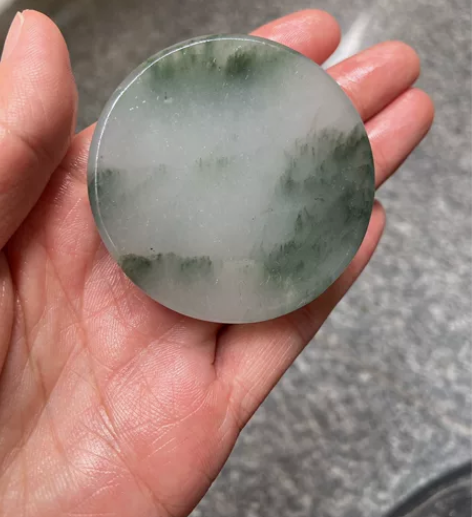 纯天然天山翠手镯芯翡翠玉石手镯镯芯料原石冰...