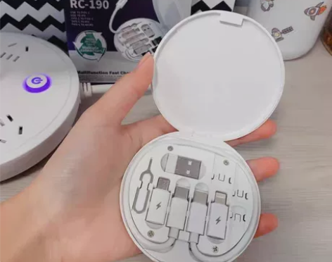 多功能数据线收纳盒60W快充万宝数码短充电...