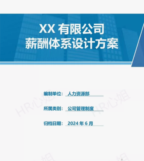 超实用的中小企业公司通用的薪酬体系设计方案...