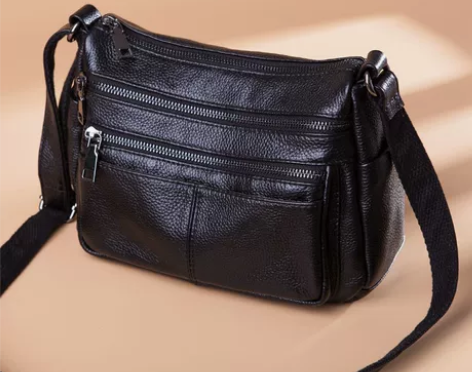 斜挎包包真皮妈妈多层2022新款潮纯牛皮包...