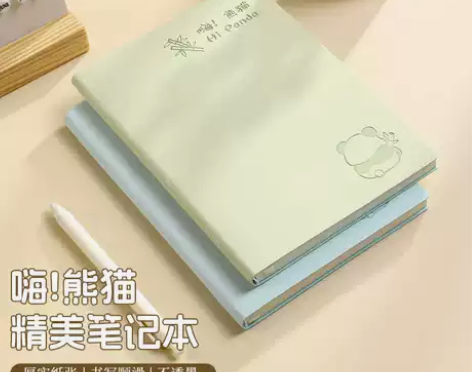 软皮A5高颜值嗨熊猫笔记本2024新款好看...
