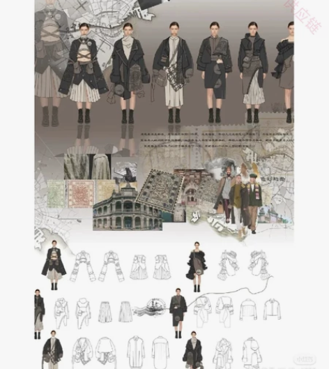 全新  服装设计｜系列效果图设计｜线稿配色...