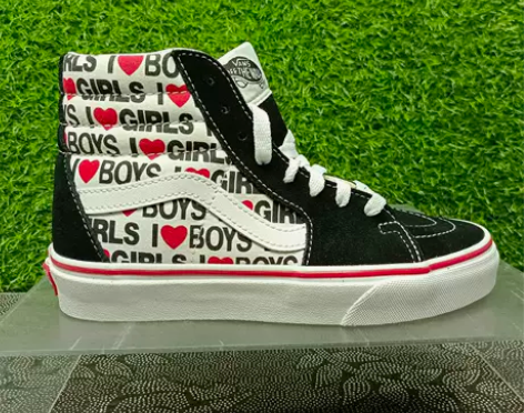 35范斯情人节爱心棋盘格情侣休闲板鞋VN0...