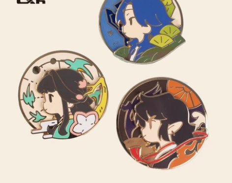 【正版现货】罗小黑战记蓝溪镇转动金属徽章老...