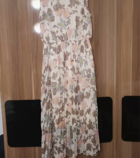 la chapelle混花纱连衣裙秃袖连衣...