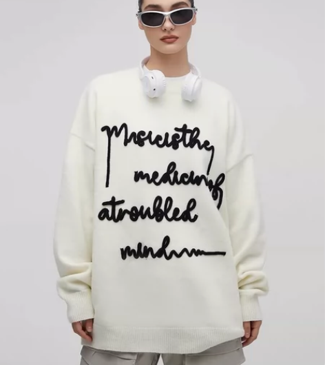 【Achock官方店】慵懒风锁链绣字母套头...