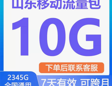山东移动流量充值10G中国移动叠加油包4