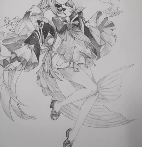 原神 珊瑚宫心海 手绘画 拍下包邮 送相框...