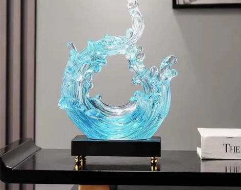 酒柜饰品风生水起摆件家居客厅高级感电视柜装...