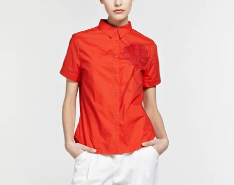 ?ORIGIN安瑞井品牌女装夏季短款衬衫原...