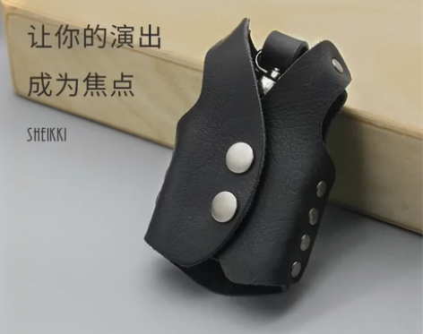 马夹吉他拨片包 头层牛皮 拨片套夹盒 民谣...