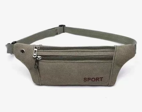 腰包帆布男女多功能防水运动跑步贴身手机包户...