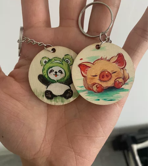 手绘钥匙扣卡通画 礼物 可定制  12一个...