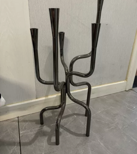 轻奢高端蜡烛台 五金属轻奢样板间客厅餐厅桌...