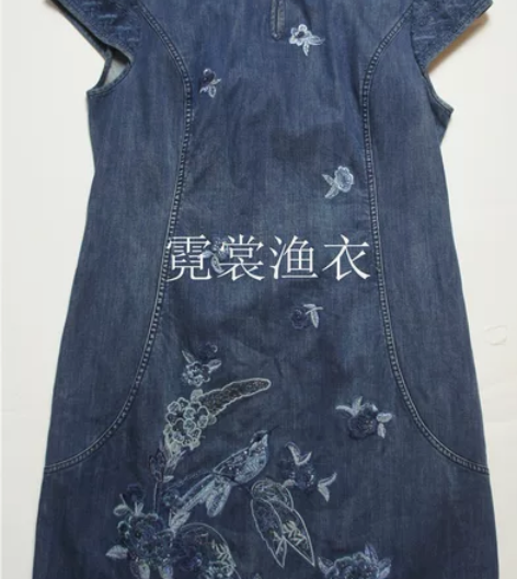 渔牌牛仔旗袍,S号,仅试穿,99新,新中式...