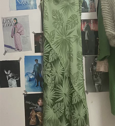 vintage古着荡领连衣裙女修身荷叶边 ...