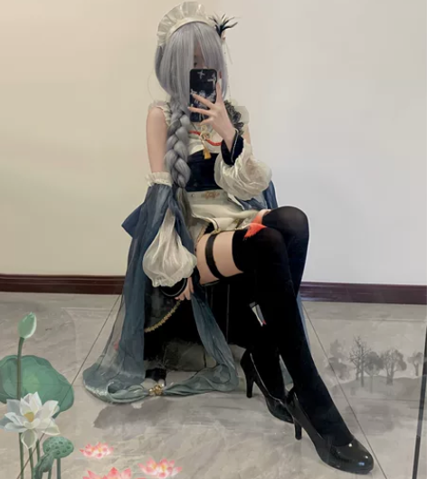 （出）悠窝窝家女仆申鹤同人 衣服s码假发大...