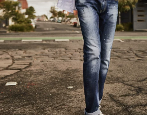 gxg jeans男装夏季蓝色牛仔裤男生直...