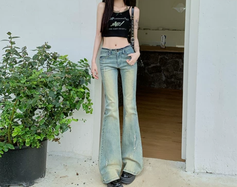 ?RNBN美式微喇叭牛仔裤女夏季2024新...
