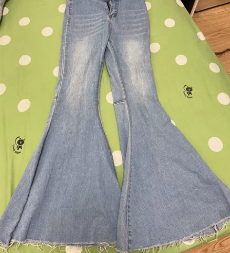 阔腿喇叭牛仔裤 版型超级好实体店购入M码微...