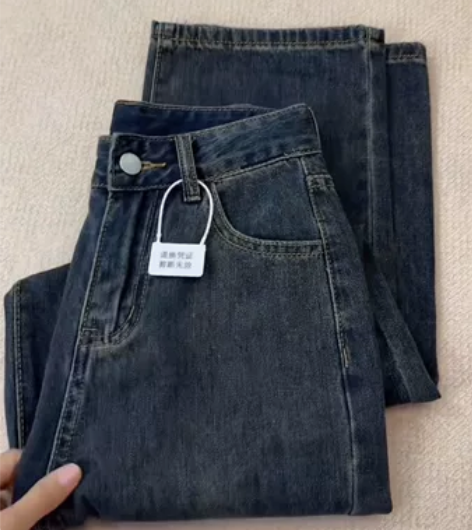 全新清货！秋冬加绒牛仔裤女小个子高腰直筒裤...