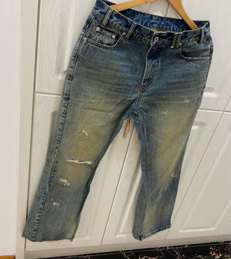 limpidoculus蓝色破洞牛仔裤 样...