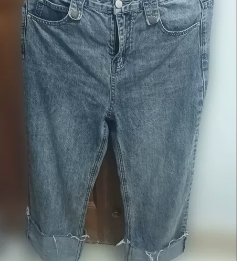 街店爆款宽松阔腿牛仔裤蓝色 大小XL码看好...