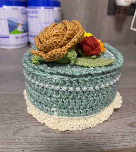 纯手工毛线钩织收纳盒,买时150,现80转...