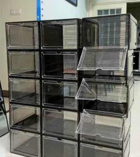 急出急出！10个亚克力鞋盒磁吸款透明鞋盒收...