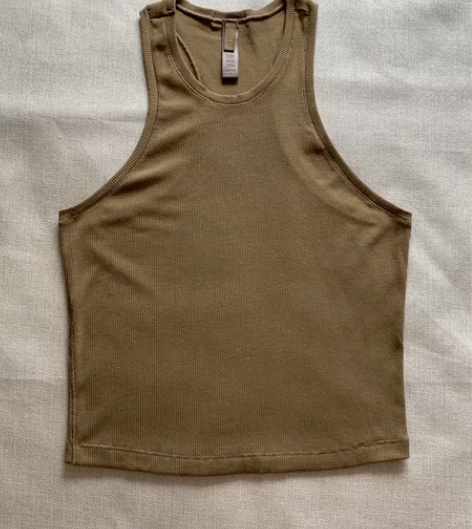 skims正品吊带背心工字，芥末绿L码，包...