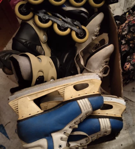 冰鞋，旱冰鞋，护具。收拾地下室翻出来的，一...