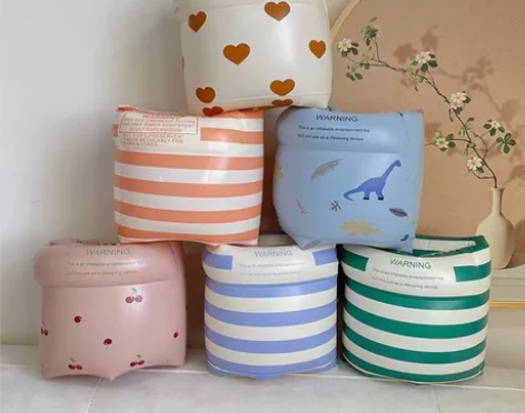 加厚手臂圈 印花复古游泳手臂圈成人儿童学习...