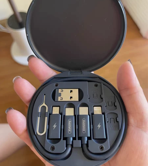 正品Remax睿量多功能数据线收纳盒三合一...