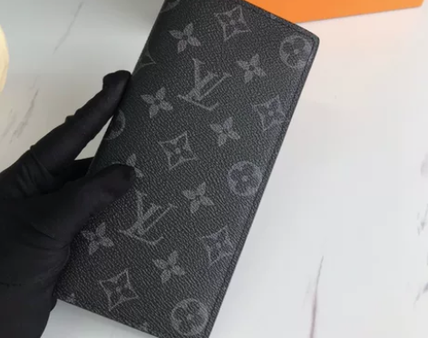 真牛皮老花钱包男女通用真皮大容量格子钱包潮...