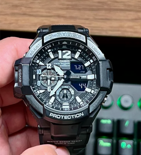 卡西欧GA-1100黑白表盘原装正品京东自...